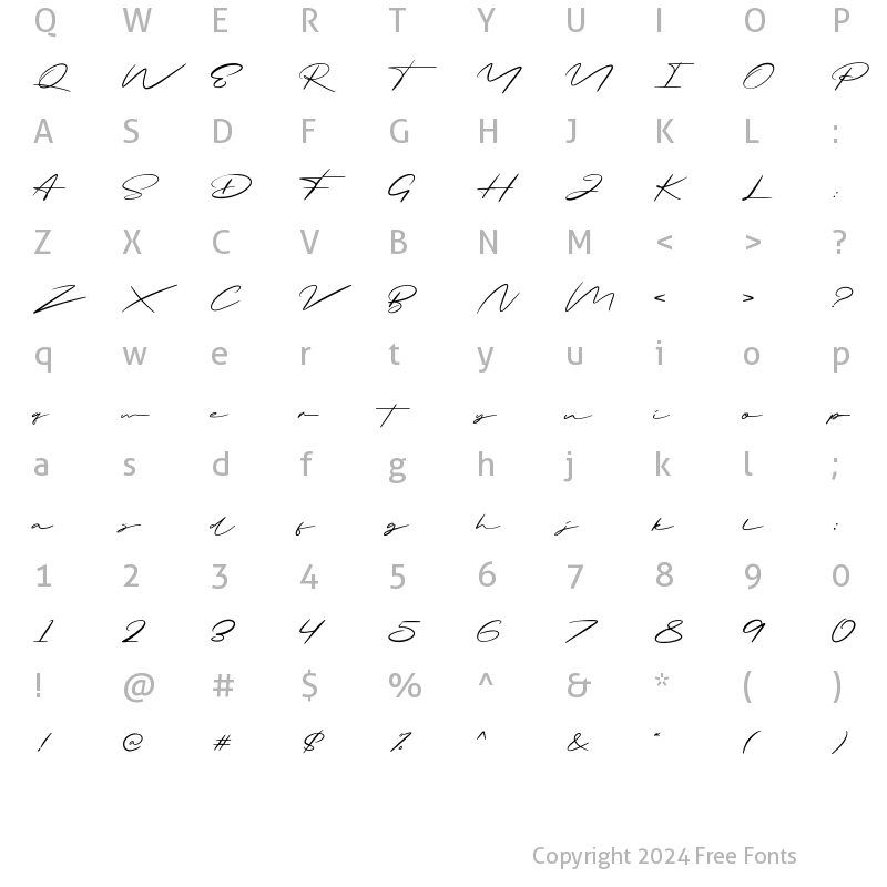 Character Map of Briquete Regular