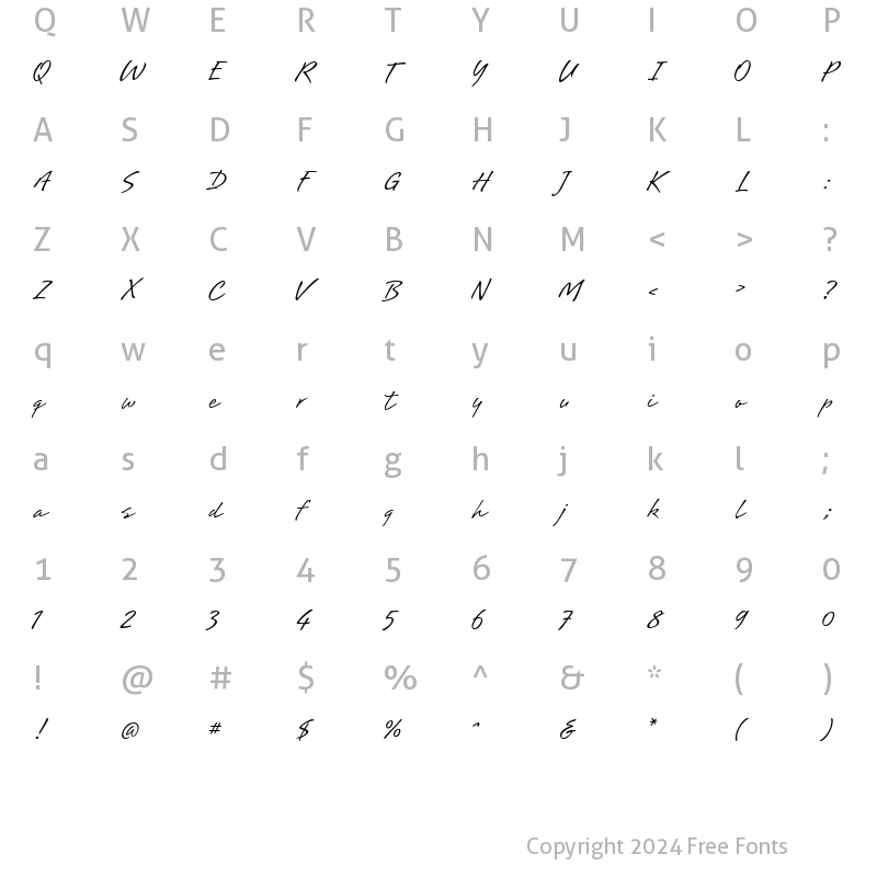 Character Map of Brisa Regular