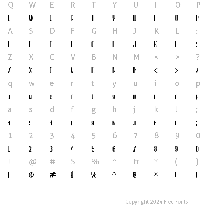 Character Map of BRISK CHARITY Regular