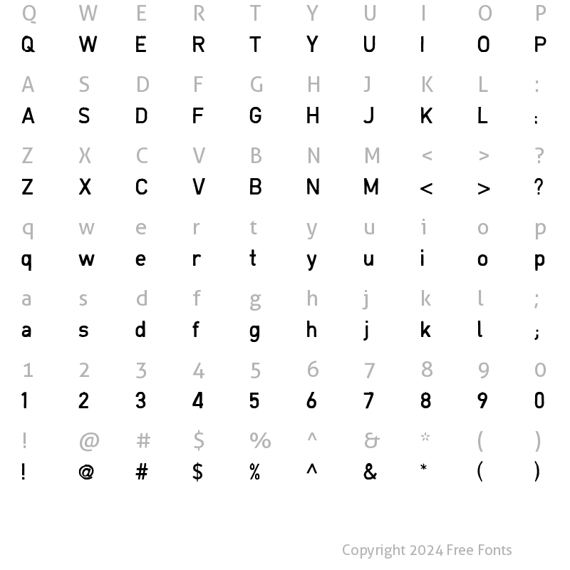 Character Map of Bristlehard Bold