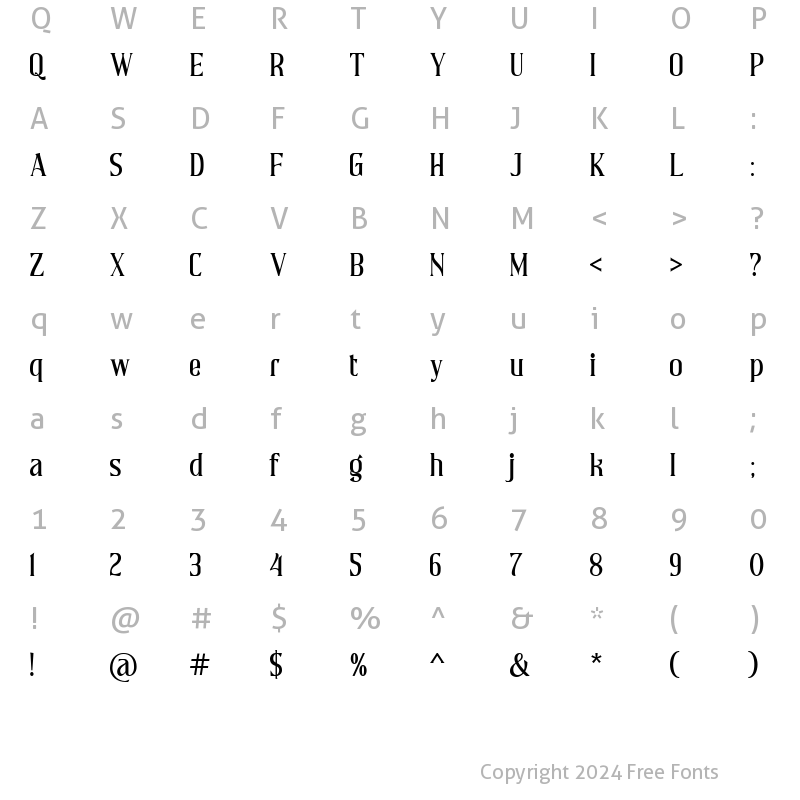 Character Map of Briston Regular