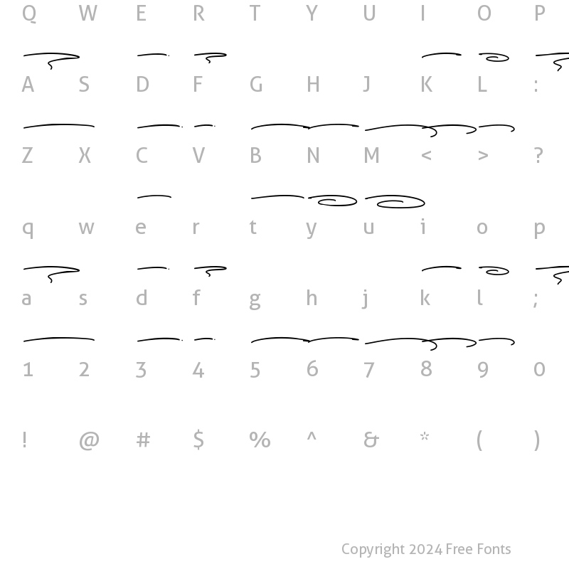 Character Map of Britania Letter swash Regular