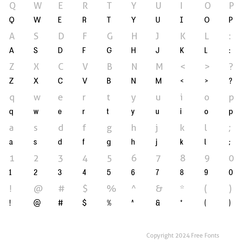 Character Map of Britanica-ExtraBoldCondensed Condensed