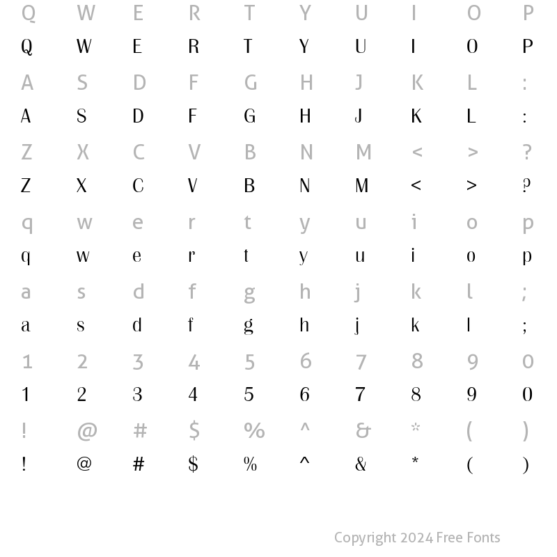 Character Map of BritannicEFLight Regular