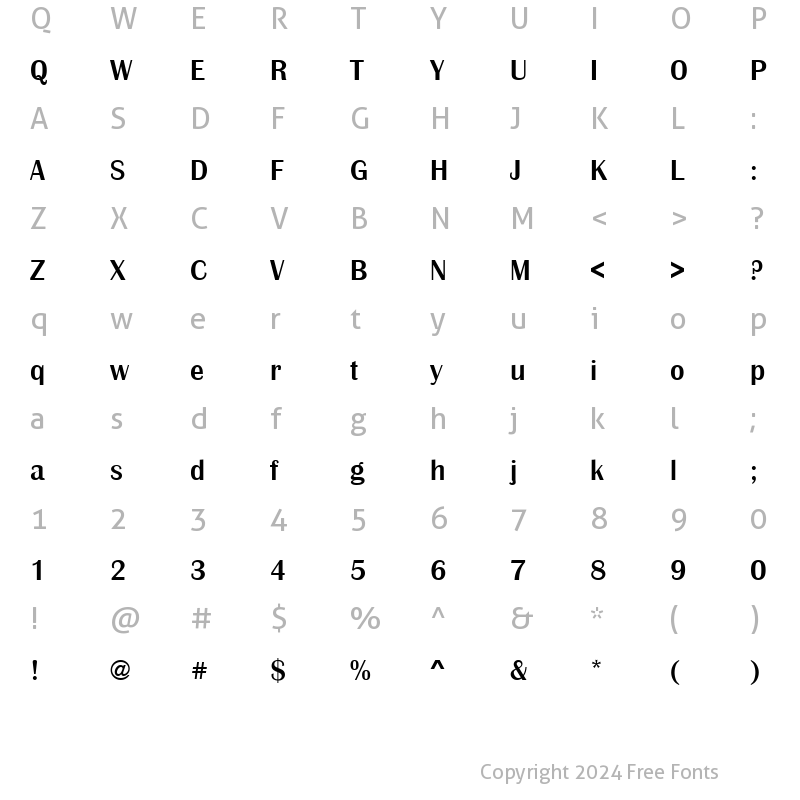 Character Map of BritannicTMed Regular