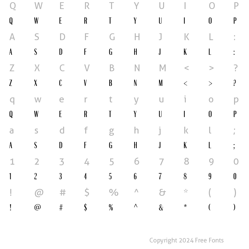 Character Map of BritannicW01-MediumComp Regular