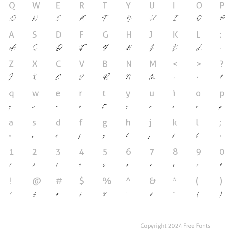 Character Map of Brittany Angella Regular