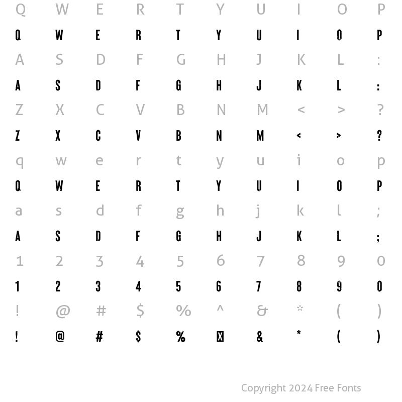 Character Map of Brixton_Lead SVG