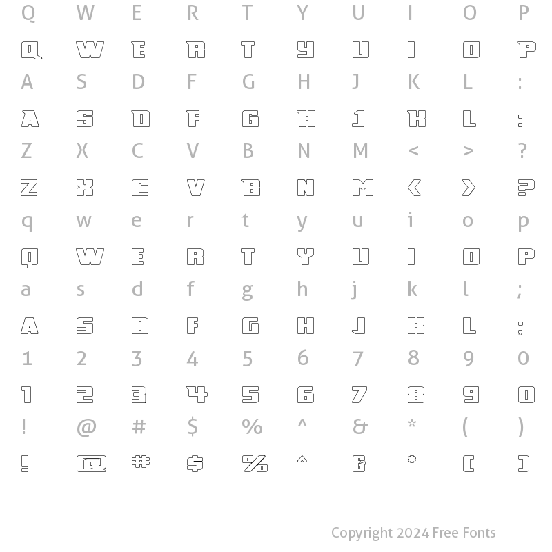 Character Map of Broad Daylight Regular