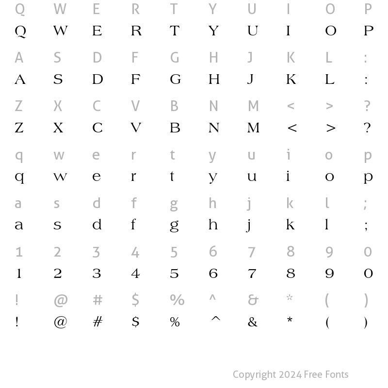 Character Map of Broadsheet LDO