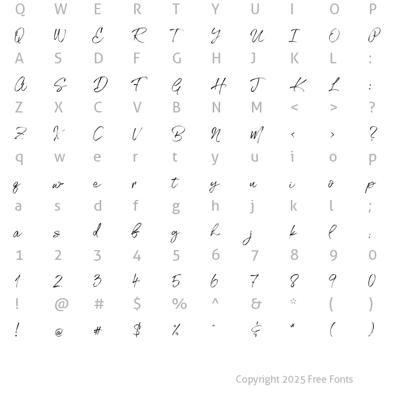 Character Map of Broadway Alt1 Regular