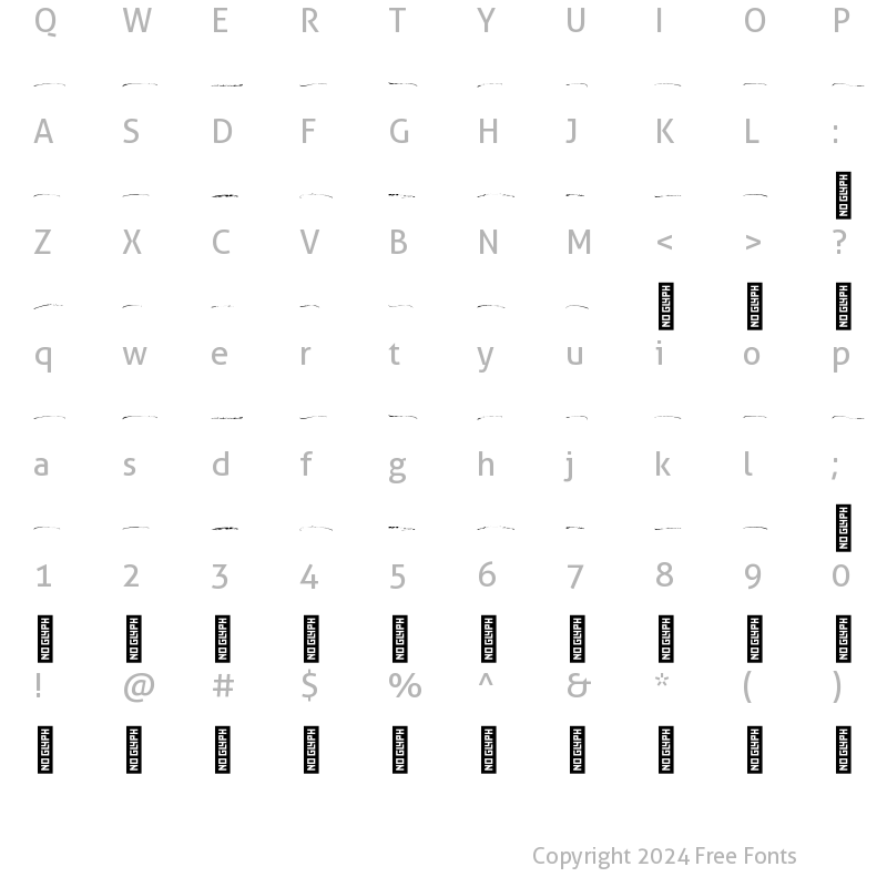 Character Map of Broadway Swashes Regular