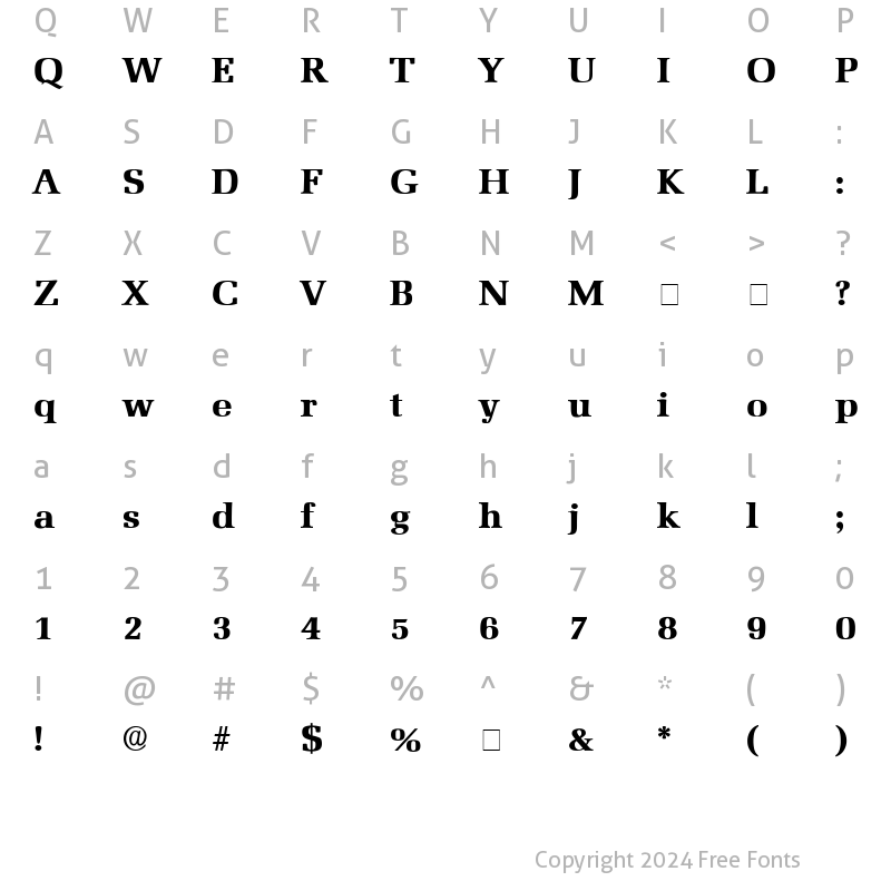 Character Map of Broccus Display SSi Regular