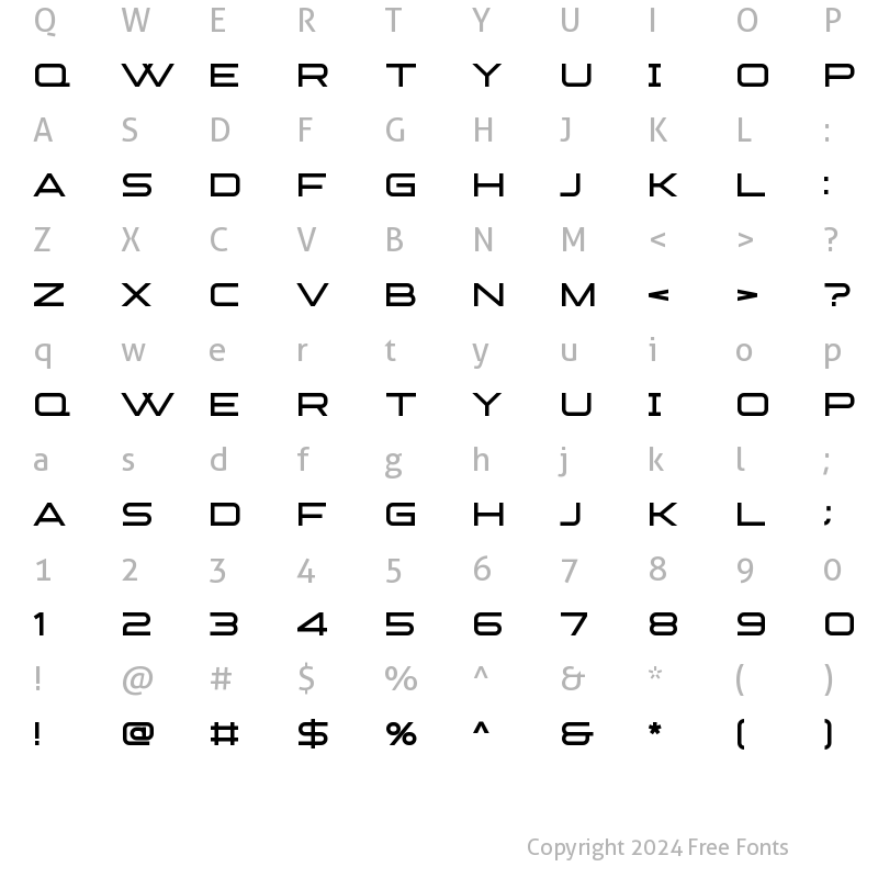 Character Map of Broche Regular