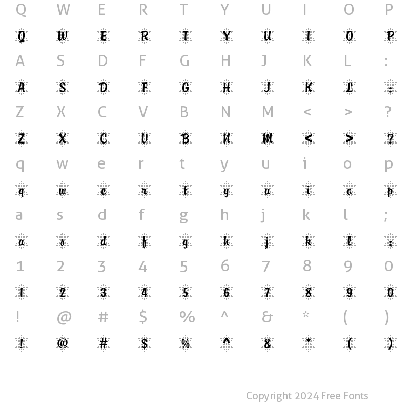 Character Map of Brody47 Becker Regular