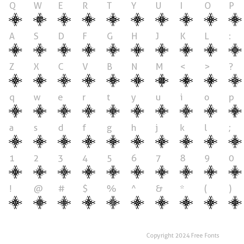 Character Map of Brody48 Becker Regular