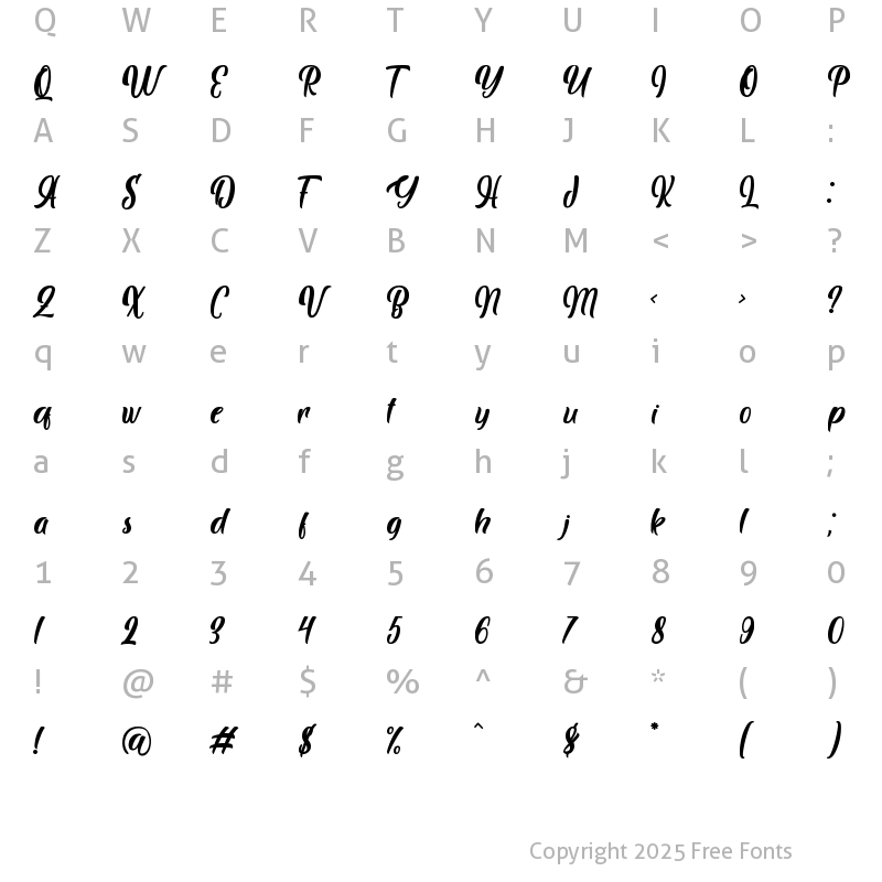 Character Map of Brogads Regular