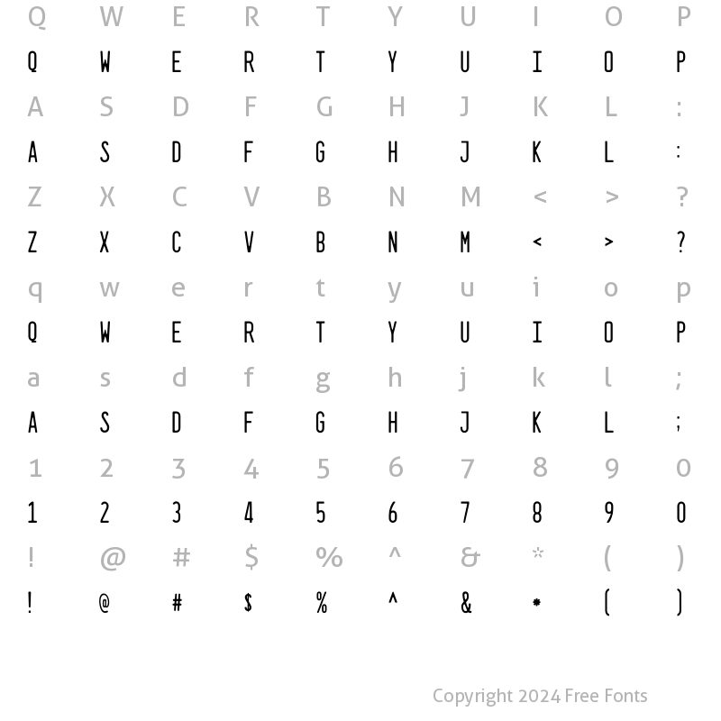 Character Map of Broghan Label