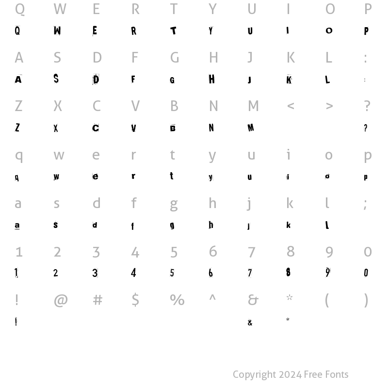 Character Map of Broken 15 (r)ecife