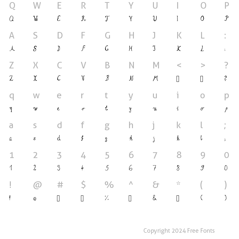 Character Map of Broken Arrow Regular