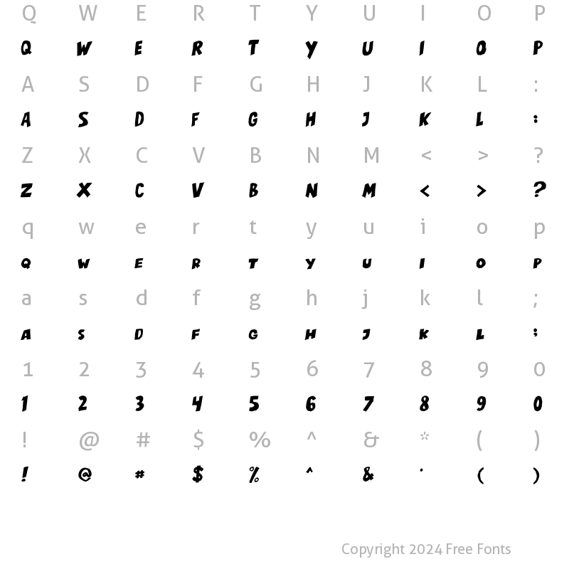 Character Map of Broken Gigant Regular