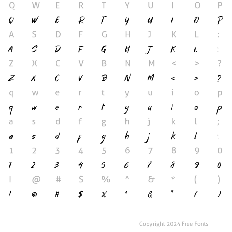 Character Map of BROKEN HEART Regular