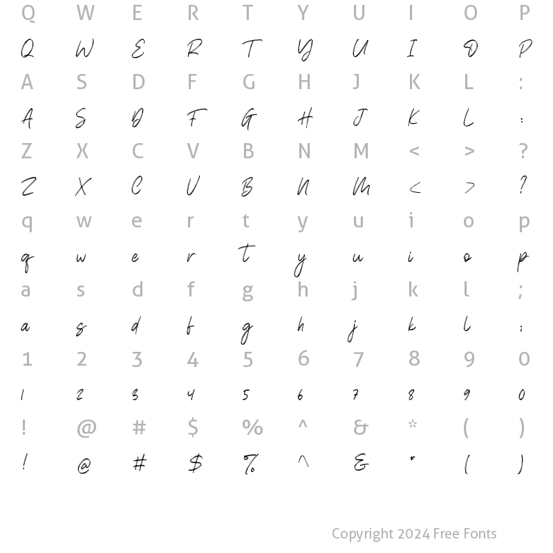 Character Map of Brokllyng Regular