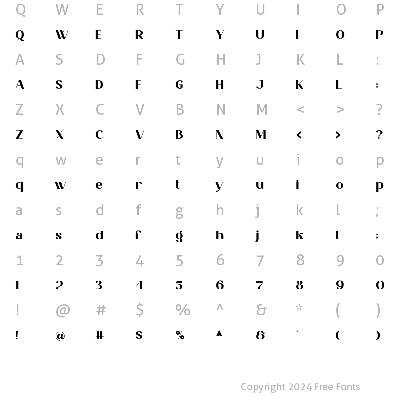 Character Map of Brolian Black