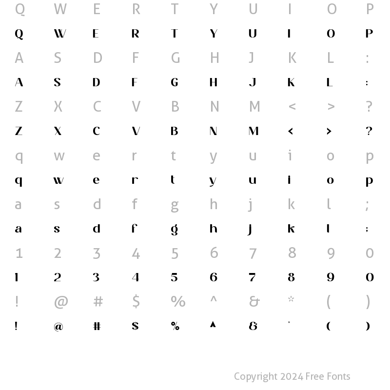 Character Map of Brolian ExtraBold