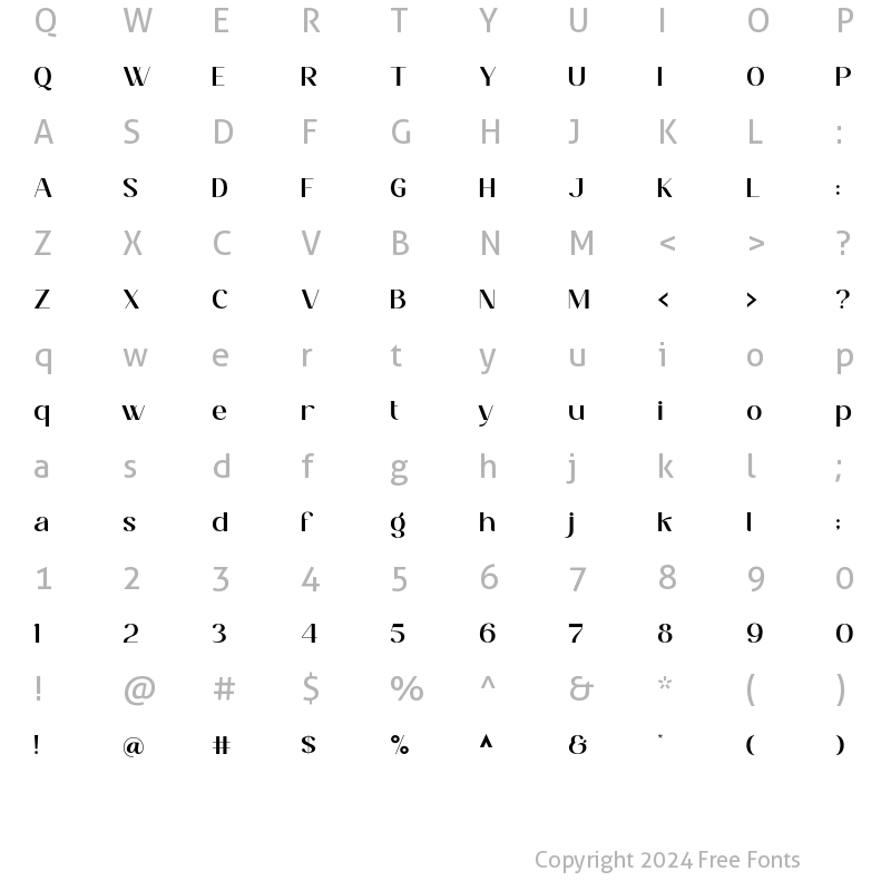 Character Map of Brolian SemiBold