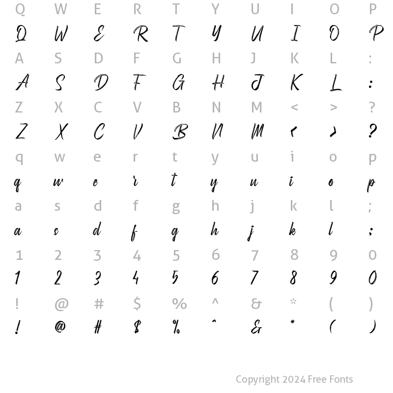 Character Map of Bromarkers Regular