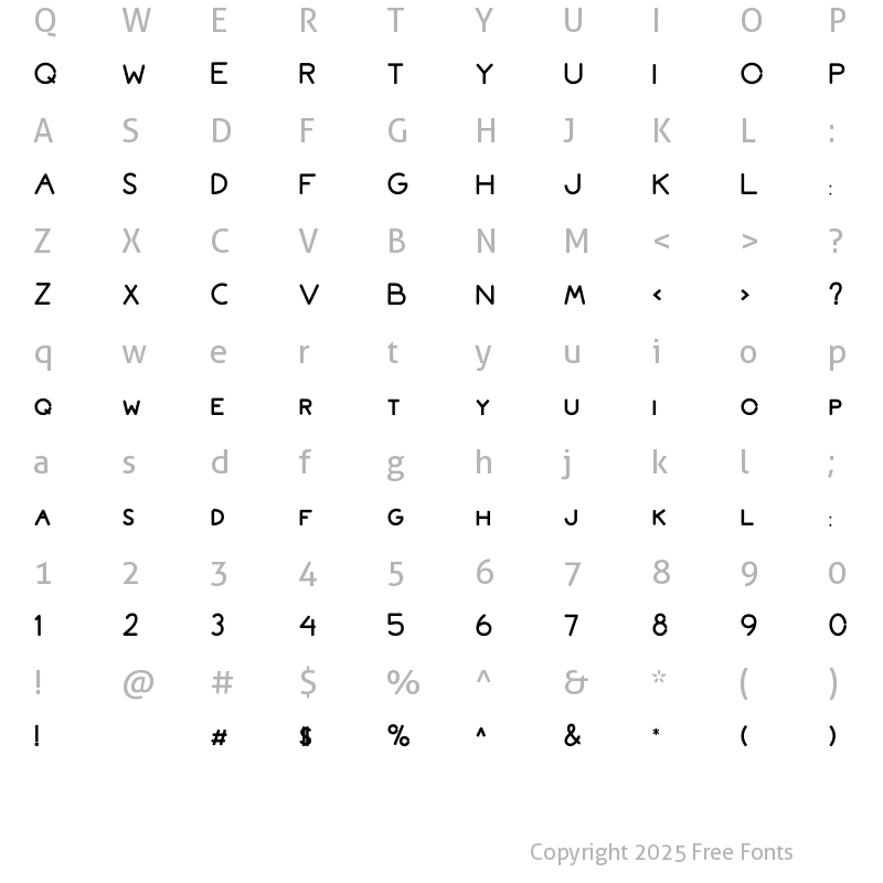 Character Map of Bromoto Bold