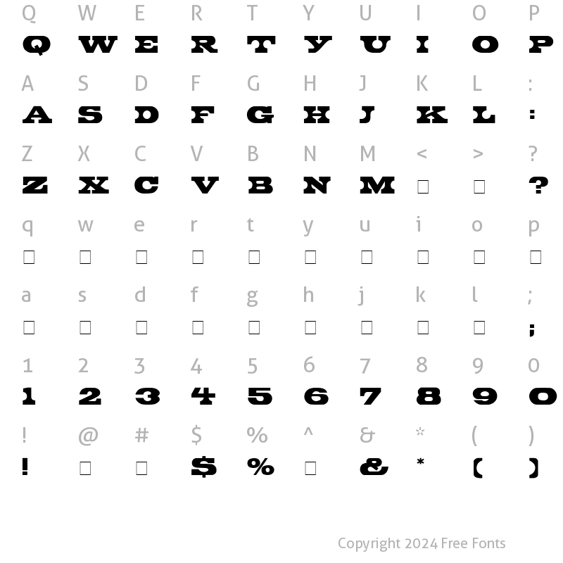 Character Map of Bronte Display Caps SSi Regular