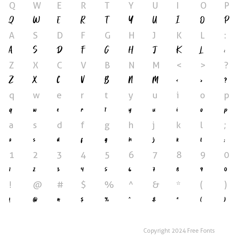 Character Map of Brontus Regular