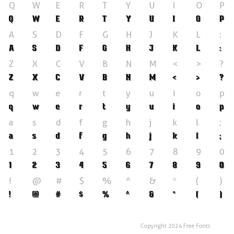 Character Map of Bronzier Shadow