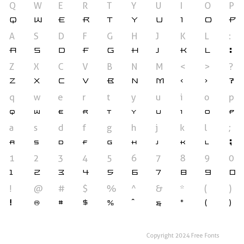 Character Map of Bronzo Medium