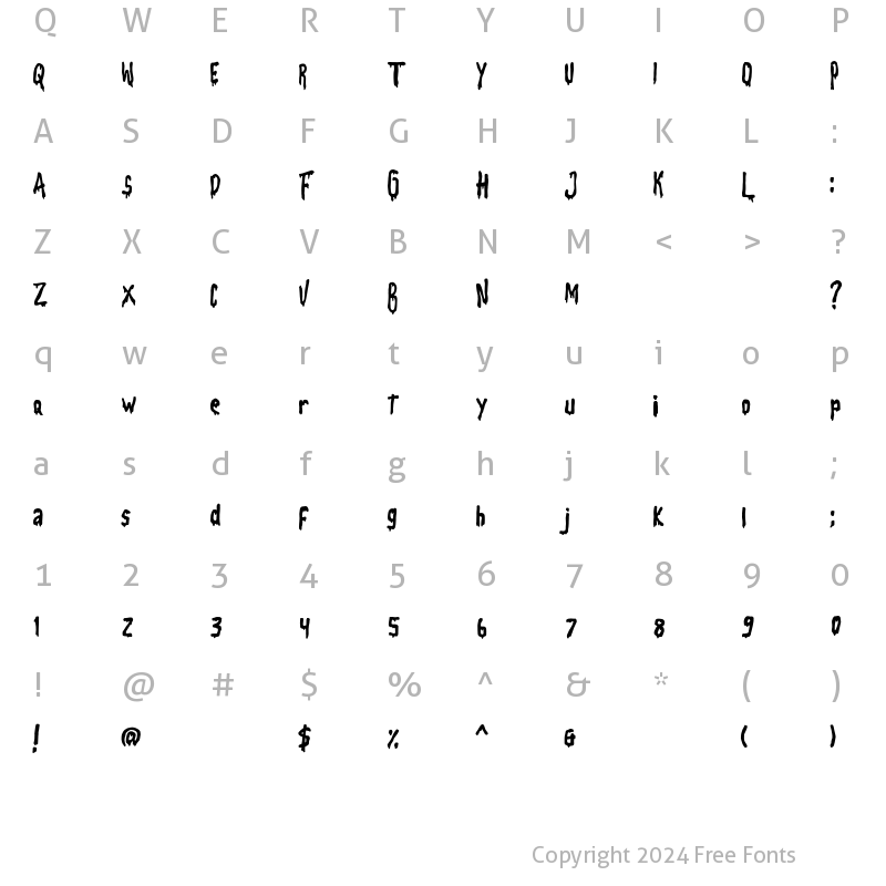 Character Map of BROOCK Regular