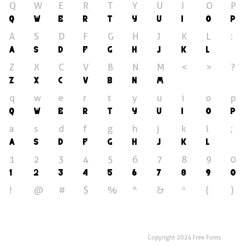 Character Map of Brothen Sans 1 Regular