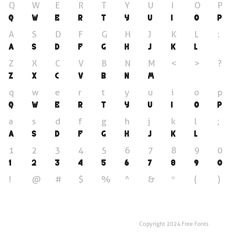 Character Map of Brothen Sans 1 Stamp