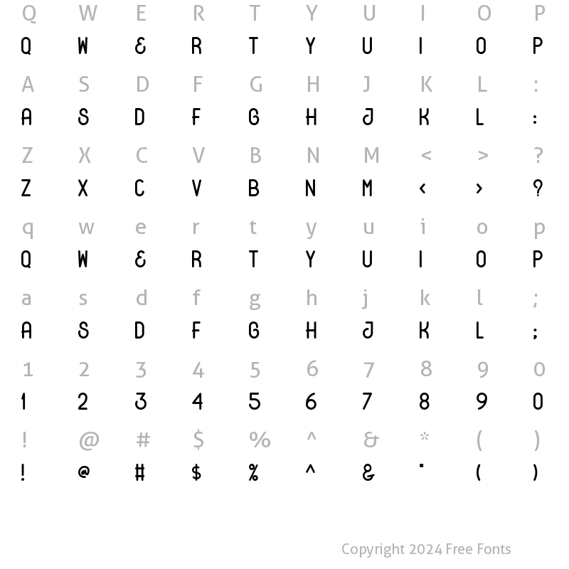 Character Map of Brothen Sans Regular