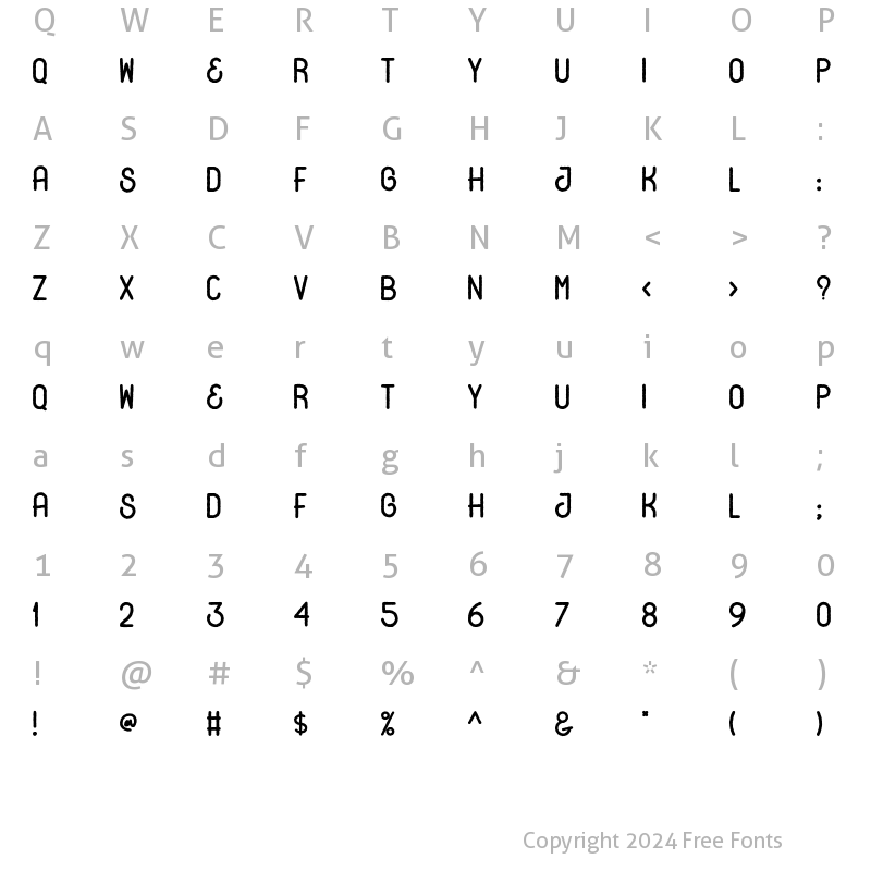 Character Map of Brothen Sans Rough