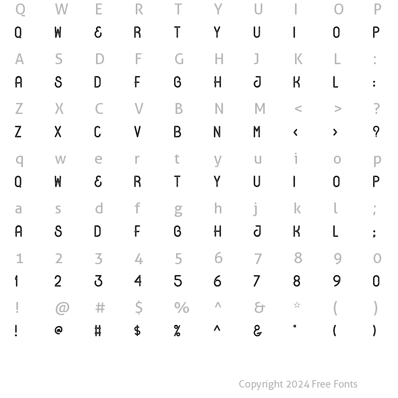 Character Map of Brothen Sans stamp