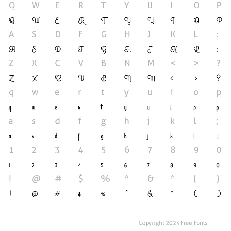 Character Map of Brotherline Regular