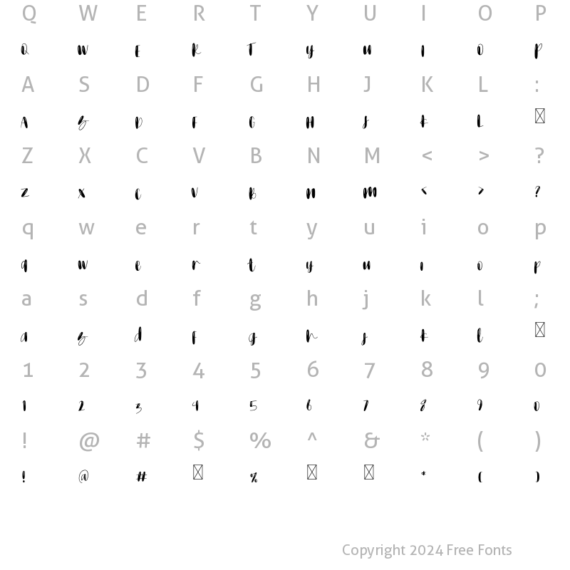 Character Map of Brothers Boombers Regular