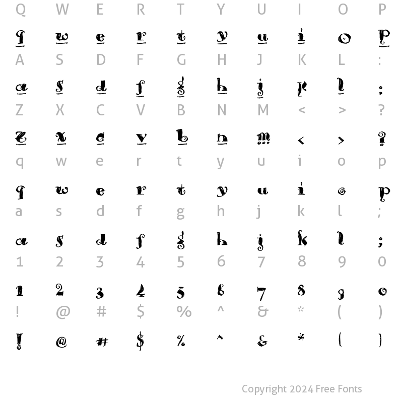 Character Map of Brouss Regular