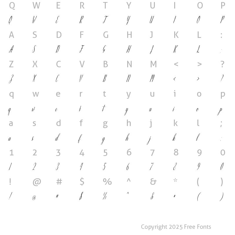 Character Map of Browmens Regular