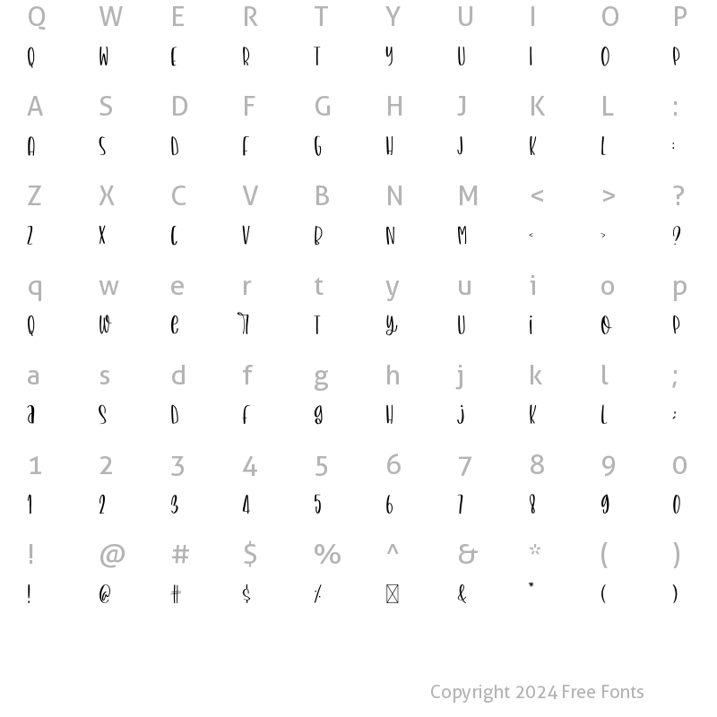 Character Map of BrownieCookie Regular