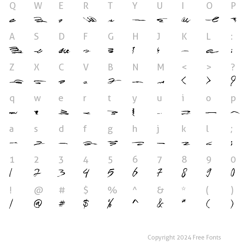 Character Map of Brownight Swash Regular