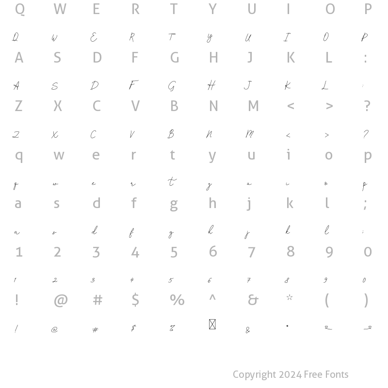 Character Map of Brownis Regular