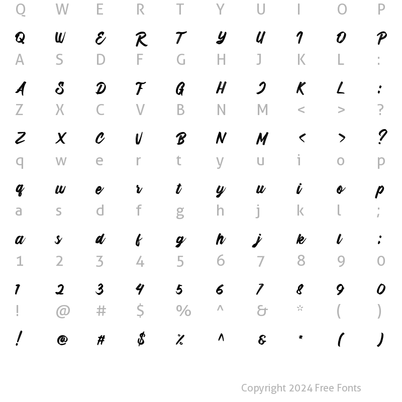 Character Map of Brownsville Regular